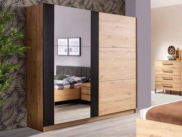 Kleiderschrank PHILADELPHIE Beige - Holz teilmassiv - 63 x 210 x 217 cm