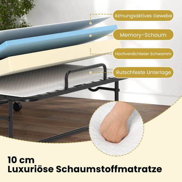 Gästebett TG32193DE Schwarz - Metall - 91 x 30 x 193 cm