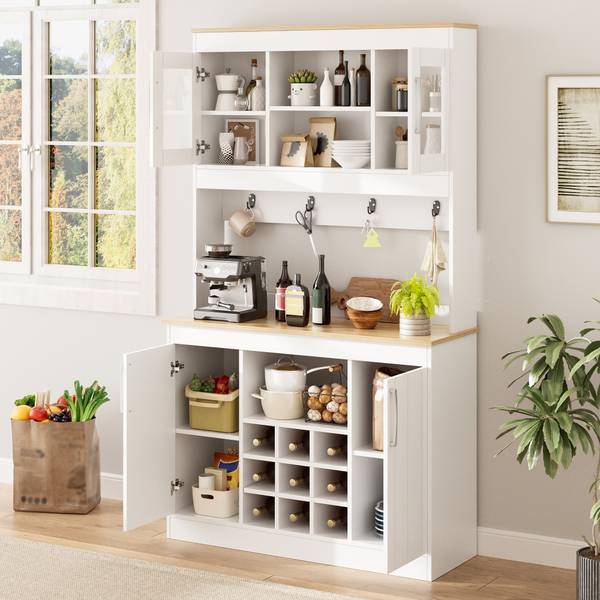 Sideboard Eurynom Ⅶ Marron - Blanc - Bois manufacturé - 106 x 175 x 39 cm