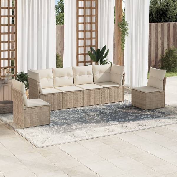 Salon de jardin 3035149-1 (lot de 6) Beige - Crème - Blanc