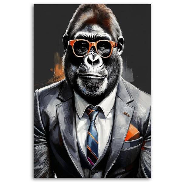 Wandbild Gorilla Tiere Pop Art 70 x 100 cm