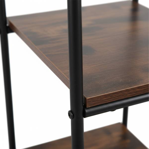 Kleiderständer mit 5 Ablagen Schwarz - Braun - Eisen - 100 x 160 x 40 cm