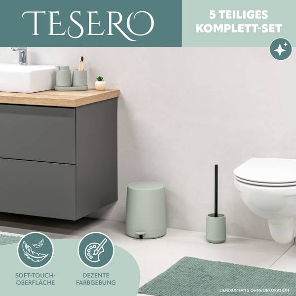 Bad-Accessoires 5er-Set Tesero Salbei