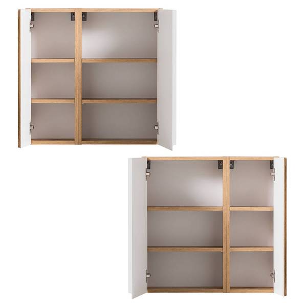 Badmöbel-Set VASTO-03-34 5er-Set Weiß - Spiegelglas - 245 x 200 x 35 cm