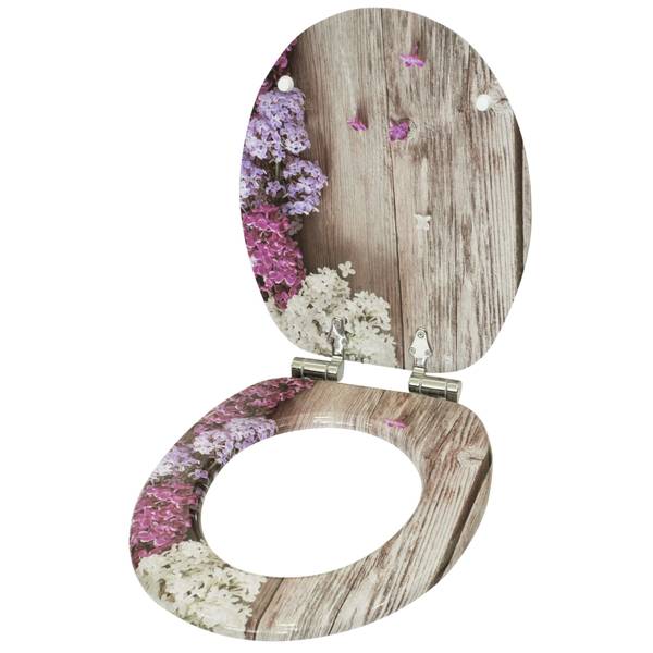 WC-Sitz mit Absenkautomatik Flieder Violett - Holzwerkstoff - 38 x 6 x 47 cm