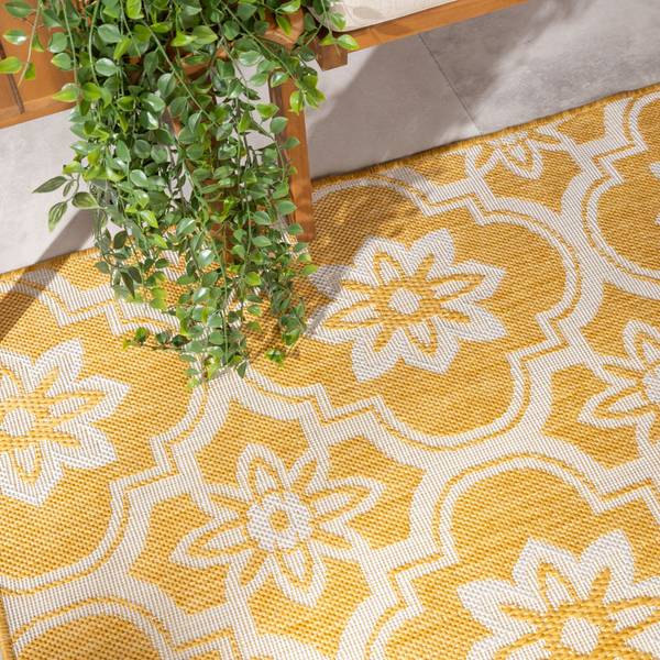 Tapis Rio Flower Jaune - 200 x 290 cm