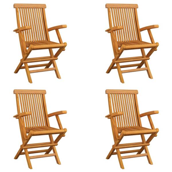 Tuinstoel 3065528 set van 4 houtsoort/-look - deels massief hout