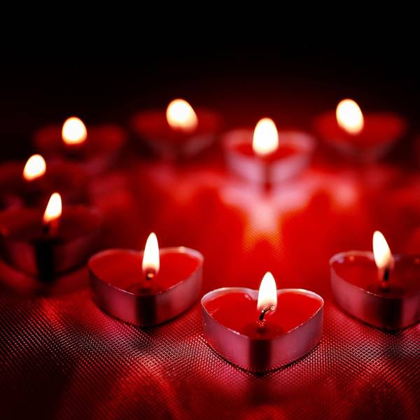 Bougies à réchaud Cœur (Set de 50) Rouge - Cire - 10 x 10 x 10 cm