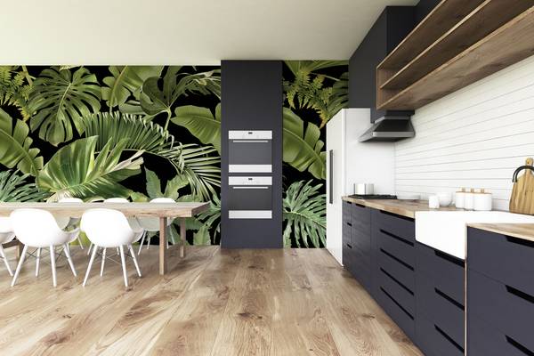 Panorama-Tapete Guyana Grün - Papier - 384 x 300 x 384 cm