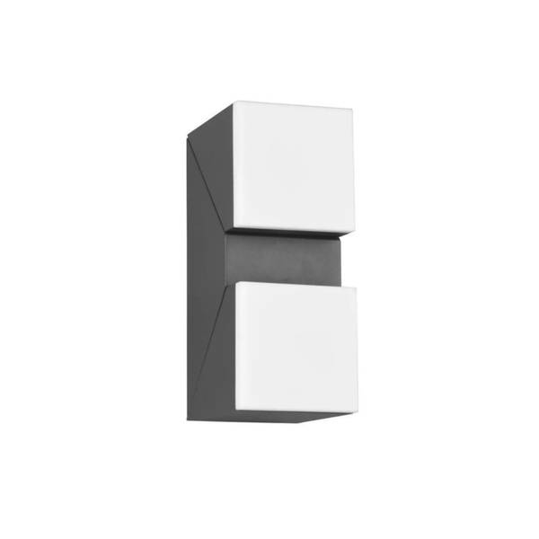 Wandleuchte AVON Grau - Aluminium - 9 x 28 x 9 cm