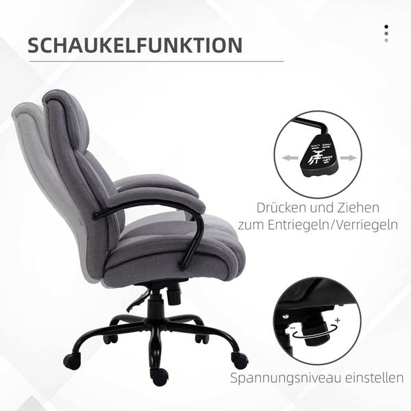 Bürostuhl ergonomisch 921-471LG Glas Grau