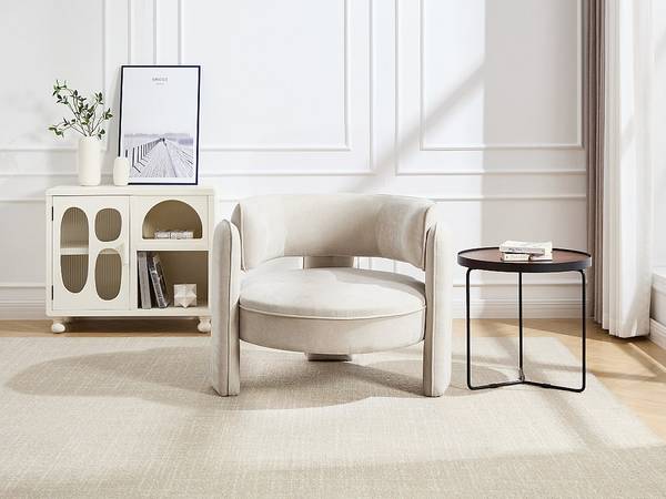 Sessel mit gerader Rückenlehne ZORIMO Beige - Textil - 91 x 73 x 86 cm