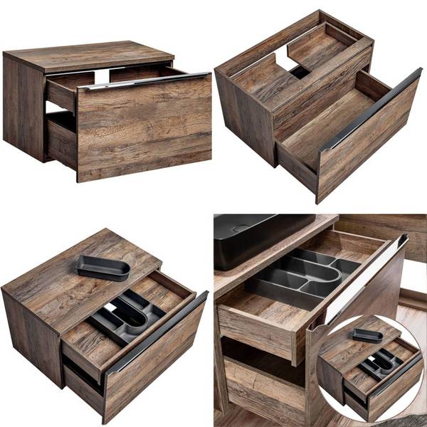 Badmöbel-Set PUEBLA-56-190 5er-Set Braun - Holzwerkstoff - 135 x 200 x 46 cm