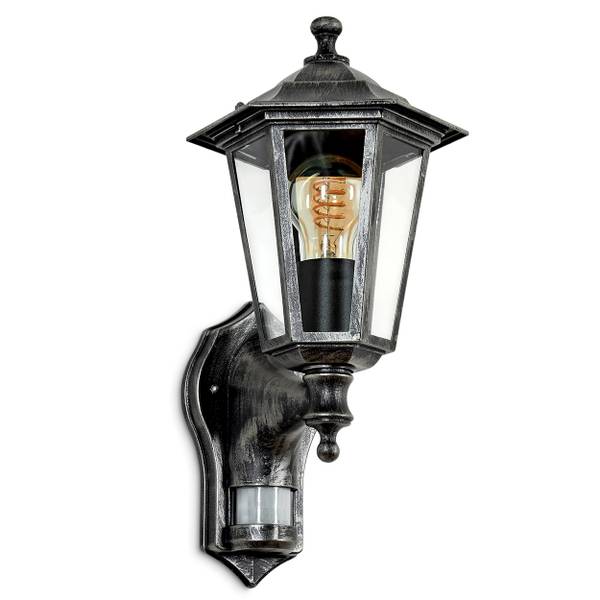 Außenwandleuchte Rivale Schwarz - Grau - Silber - Durchsichtig - 15 x 32 x 19 cm