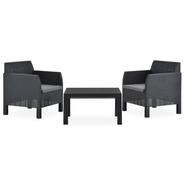 Garten-Lounge-Set 3067233 (3-teilig) Grau - Polyester - Polypropylen - 58 x 41 x 58 cm