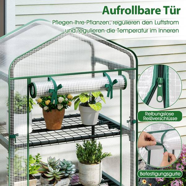 Gewächshaus SF6768ITDE Grün - Metall - 48 x 190 x 69 cm