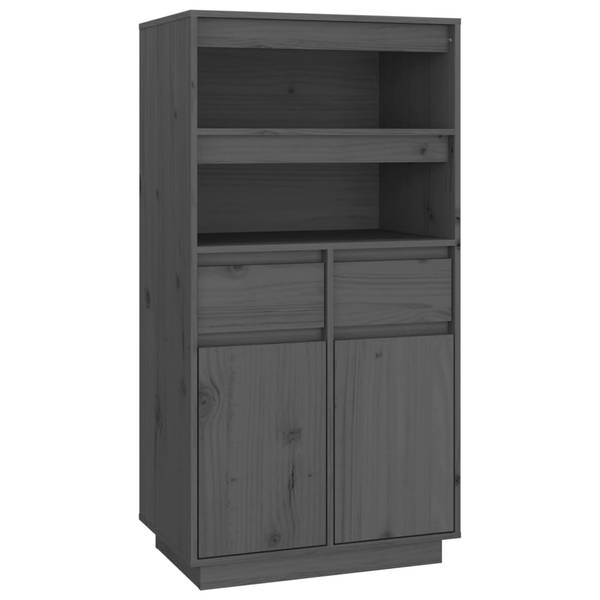 Highboard DE4735 Grau - Massivholz - 60 x 117 x 40 cm