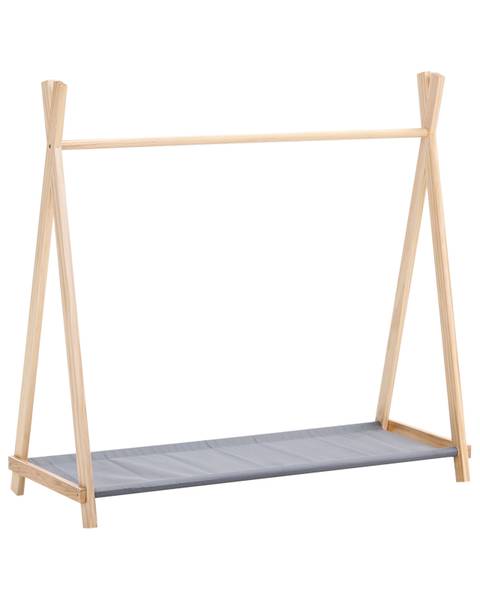 Kledingstandaard CREE bruin - grijs - massief hout - 108 x 103 x 43 cm