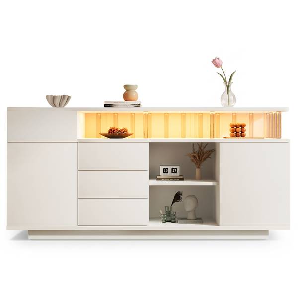 Sideboard GLOWMU 506 Ⅳ Weiß - Holzwerkstoff - 160 x 75 x 40 cm