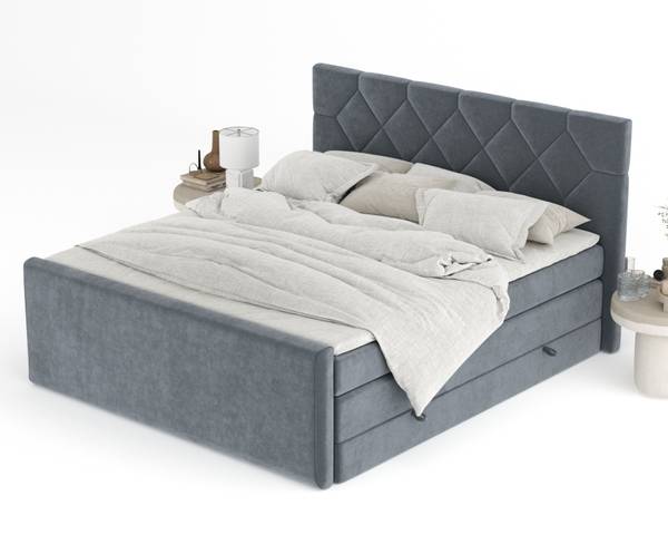 Lit à sommier Toma Gris - Largeur de la surface de couchage : 140 cm