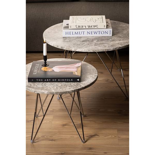 Salontafel Prunus bruin - deels massief hout - 55 x 42 x 55 cm