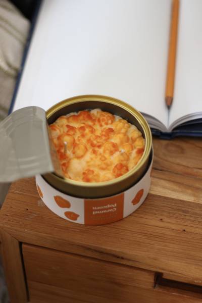 Duftkerze Caramel Popcorn Beige - Wachs - 10 x 6 x 10 cm