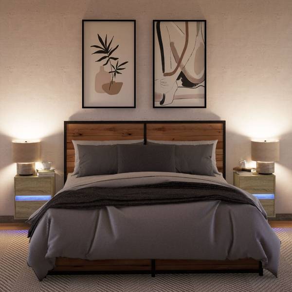 Nachttisch mit LED 2er Set X9346 Eiche Sonoma Dekor - Anzahl Teile im Set: 2
