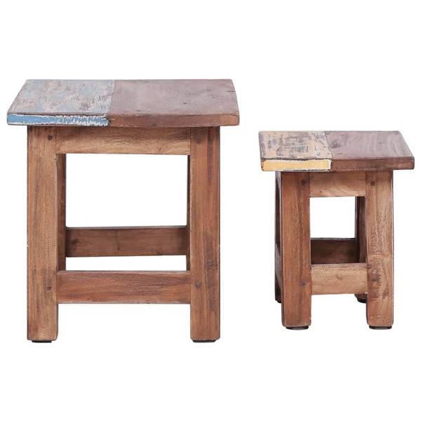 Beistelltische 2er Set D850 Braun - Massivholz - 40 x 30 x 40 cm