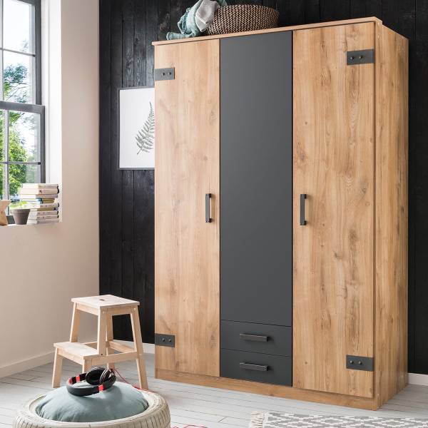 Armoire 13166 Marron - Bois manufacturé - 58 x 199 x 135 cm
