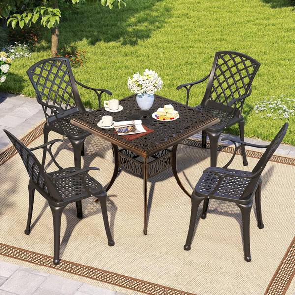Gartentisch ZB34672OBDE Braun - Metall - 80 x 75 x 80 cm
