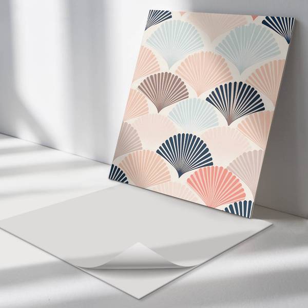 Fliesen Fächer Welle Design 4er Set 50 x 50 cm