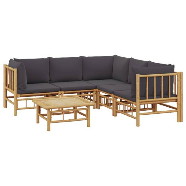 Garten-Lounge-Set 3028492-20 (6-teilig) Braun - Dunkelgrau - Grau