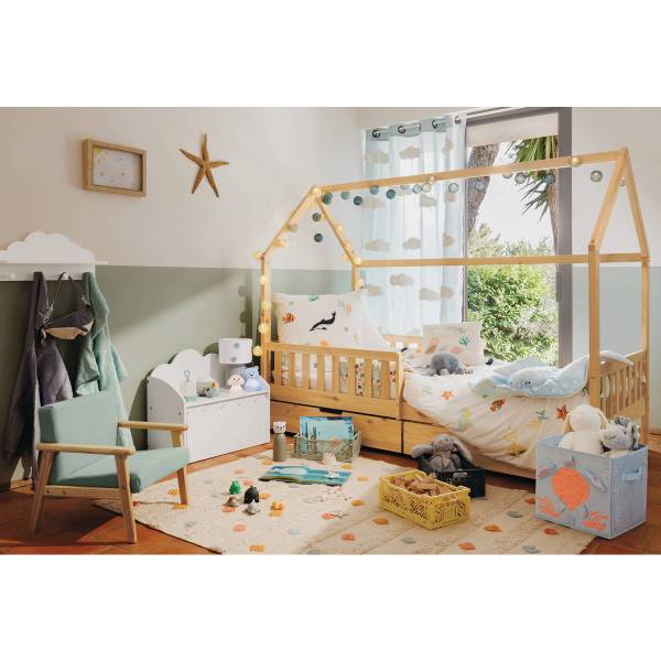 Kinderbett BOSCO Beige - Holzwerkstoff - 98 x 155 x 194 cm