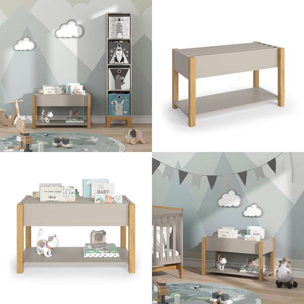 Bibliothèque enfant Malia 52192 Beige - Bois manufacturé - 80 x 46 x 40 cm