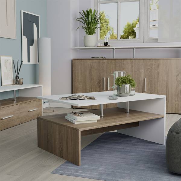 Couchtisch Amato 57828 Reinweiß - Eiche Sonoma Dekor