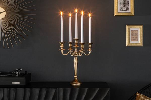 Kerzenständer MODERN BAROCK Gold - Aluminium - 40 x 40 x 40 cm