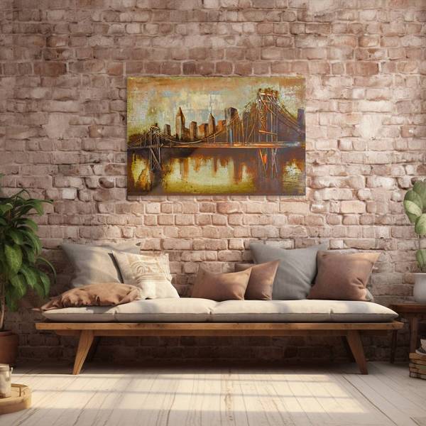 Metallbild 3D MANHATTAN Stahl - 120 x 70 x 4 cm