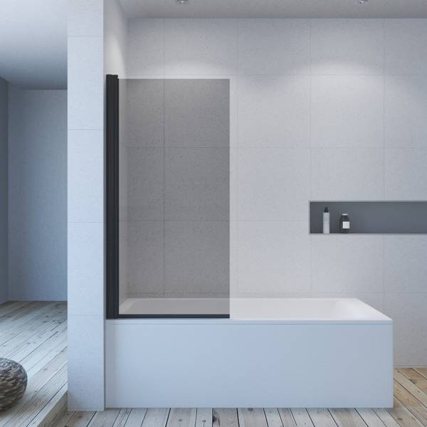 Badewannenaufsatz Schwarz - Glas - 70 x 140 x 0 cm