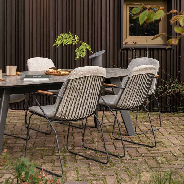 Tuinstoel Veneto grijs - aluminium - 66 x 87 x 59 cm