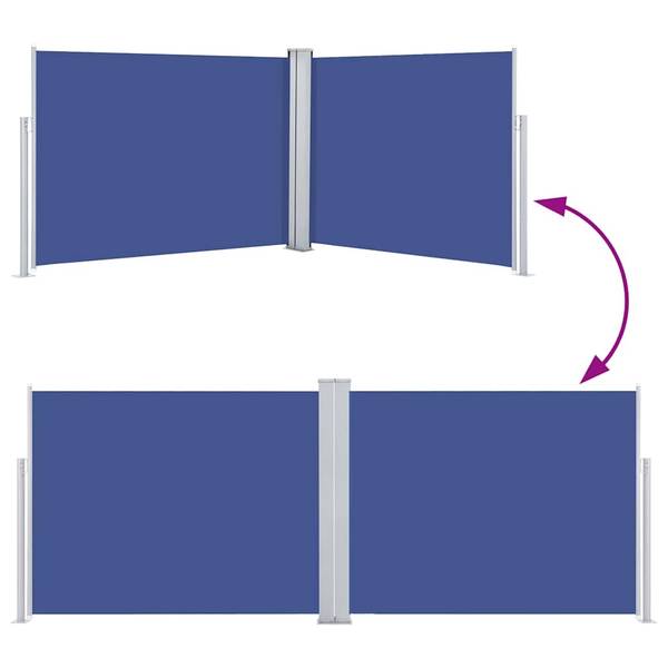 Ausziehbare Seitenmarkise 3000267-1 Blau - Polyester - 1000 x 140 x 1 cm