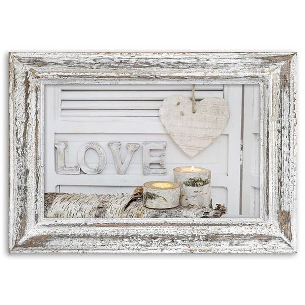Wandbild schriftzug „home” und herz 90 x 60 cm