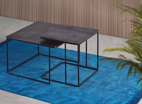 Set mit 2 MittelEsstischen 6148 Massivholz - 62 x 41 x 62 cm