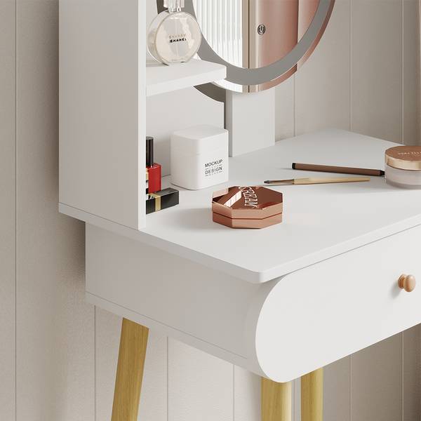 Schminktisch Edda 41315 Weiß - Holzwerkstoff - 60 x 127 x 40 cm