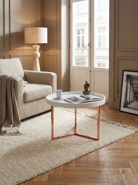 Couchtisch LIA mit abnehmbarem Tablett Bronze - Weiß