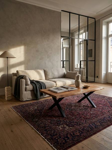 Couchtisch SANABRIA mit X-Gestell Braun - Akazie - 120 x 46 x 60 cm