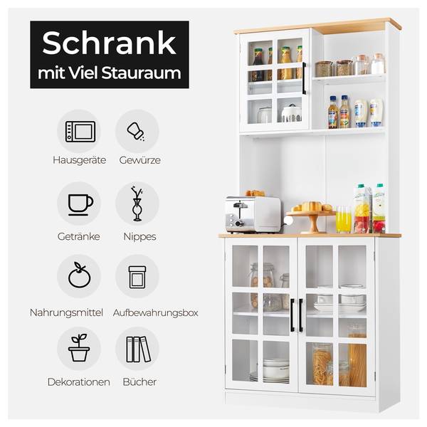 Buffetschrank ARE34 Weiß - Holzwerkstoff - 80 x 183 x 37 cm