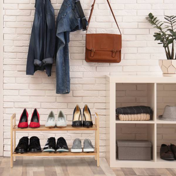 Schuhregal stapelbar Walnuss Braun - Holzwerkstoff - 69 x 41 x 27 cm