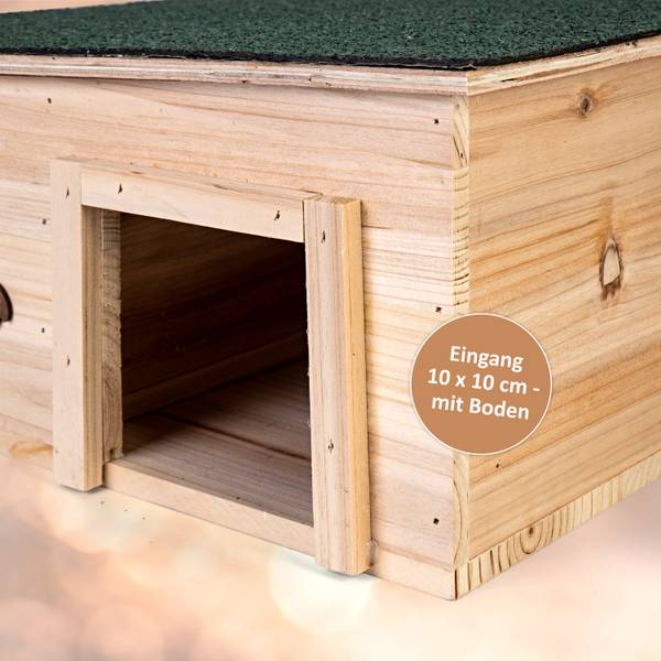 Igelhaus mit Labyrintheingang Braun - Holzwerkstoff - 37 x 18 x 37 cm