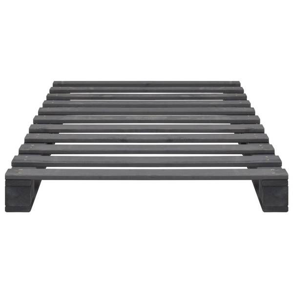Bettgestell DE653 Grau - Massivholz - 100 x 14 x 100 cm