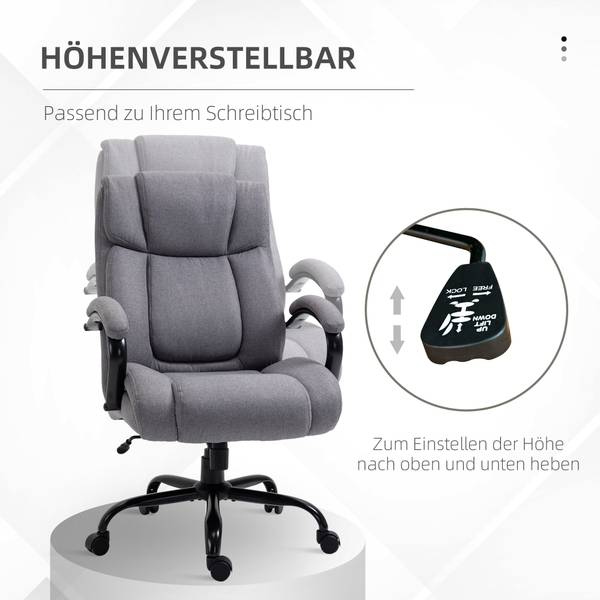Bürostuhl ergonomisch 921-471LG Glas Grau